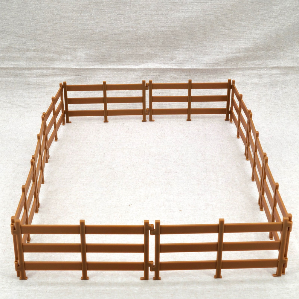 Breyer Horse Corral Fence Panels 10 Brown Connecting Toy Accessories Plastic